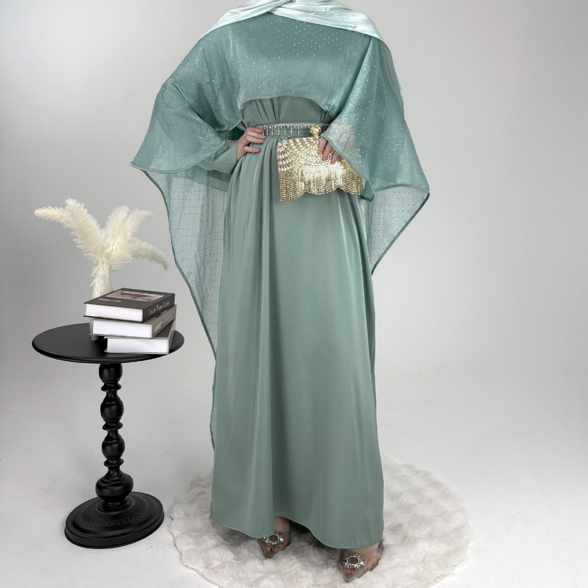 Luminous Modest Robe Collection | Elegant Cloak Suit Dresses. (MA252) - Mariam's Collection