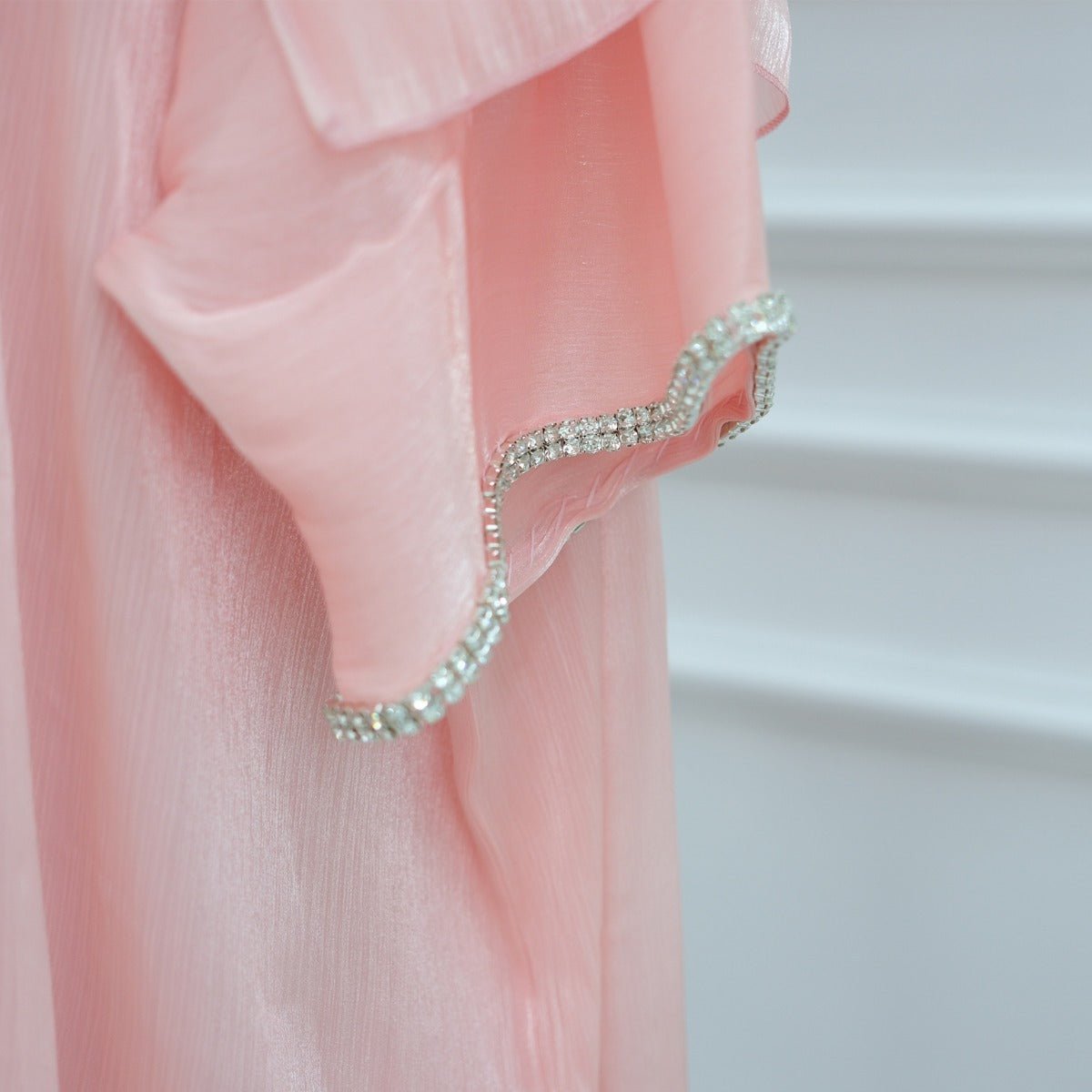 Luxe Beaded Cardigan Abaya | Modest Luxury Evening Wear Beading - Embellished Robes (MOA195) - Mariam's Collection