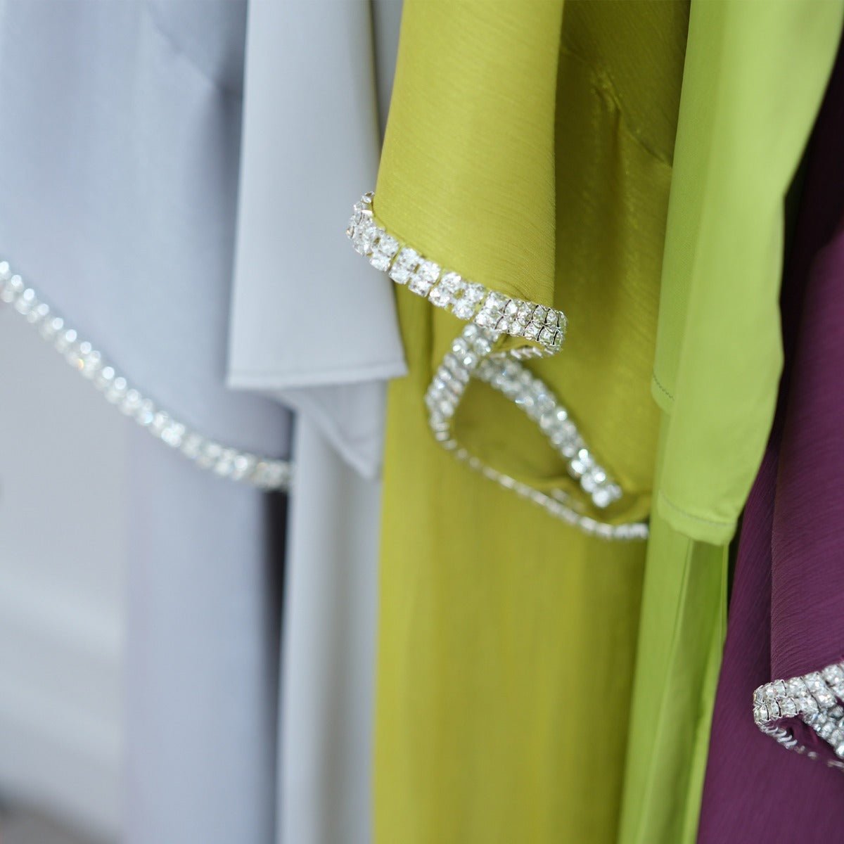 Luxe Beaded Cardigan Abaya | Modest Luxury Evening Wear Beading - Embellished Robes (MOA195) - Mariam's Collection