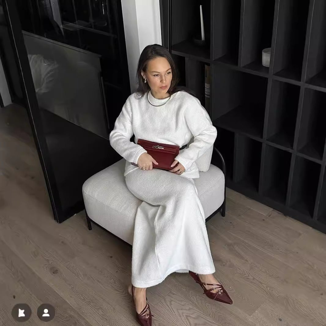 Luxe Fuzzy Sweater & Mermaid Skirt Set(MS192) - Mariam's Collection