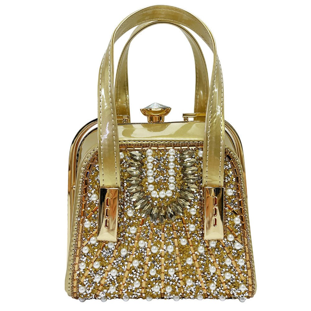 Luxe Pearl & Rhinestone Evening Clutch – Crossbody Clutch Bag