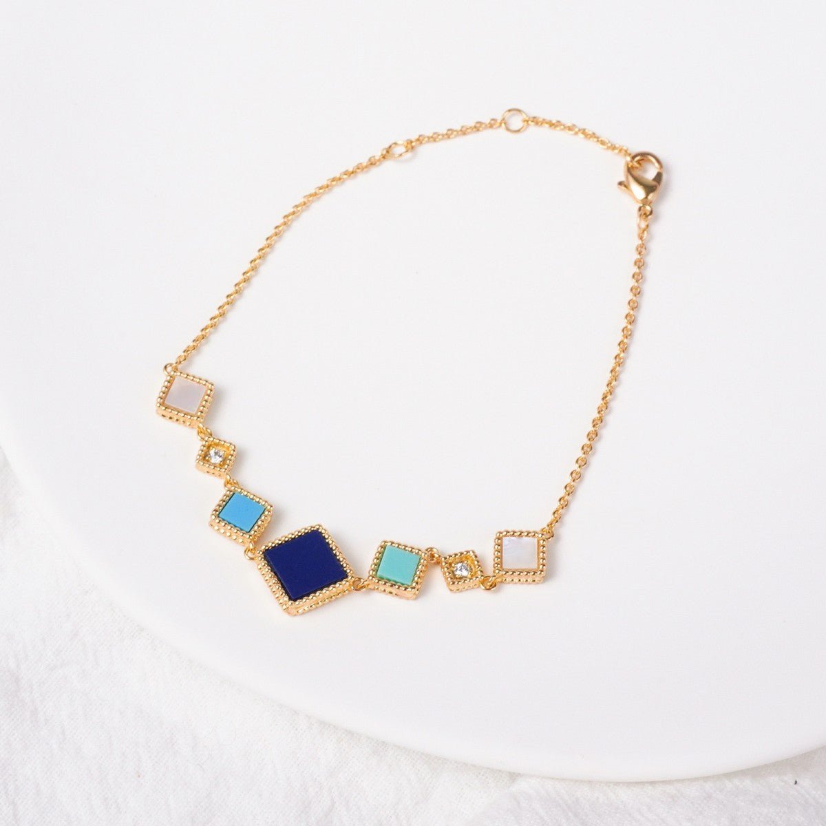 Luxury Islamic Accessories Geometric Gemstone Jewelry 4 - Piece Set – Necklace, Ring, Earrings & Bracelet(MAC253) - Mariam's Collection