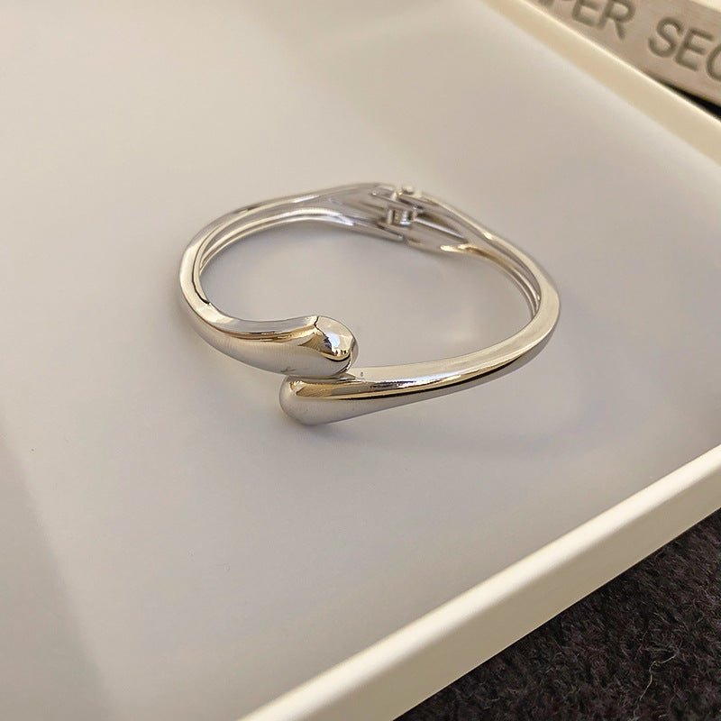 Luxury Minimalist Glossy High - grade Shiny Bracelets - Simple Temperament Cold - Tone Bangles (MAC242) - Mariam's Collection