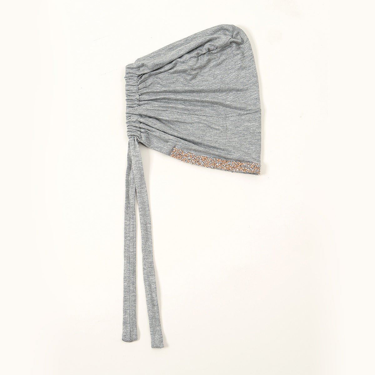 Luxury Modal Cotton Hijab Cap Crystal - Embellished Elastic Lace - Up Undercap with Breathable Design. (MH115) - Mariam's Collection