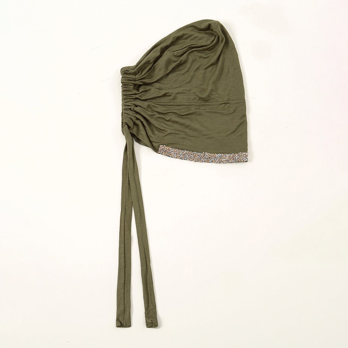 Luxury Modal Cotton Hijab Cap Crystal - Embellished Elastic Lace - Up Undercap with Breathable Design. (MH115) - Mariam's Collection