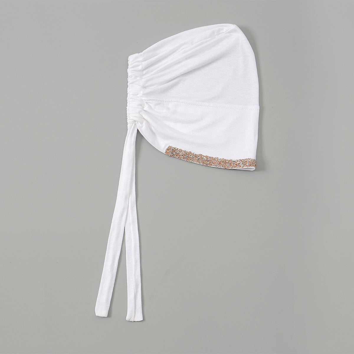 Luxury Modal Cotton Hijab Cap Crystal - Embellished Elastic Lace - Up Undercap with Breathable Design. (MH115) - Mariam's Collection