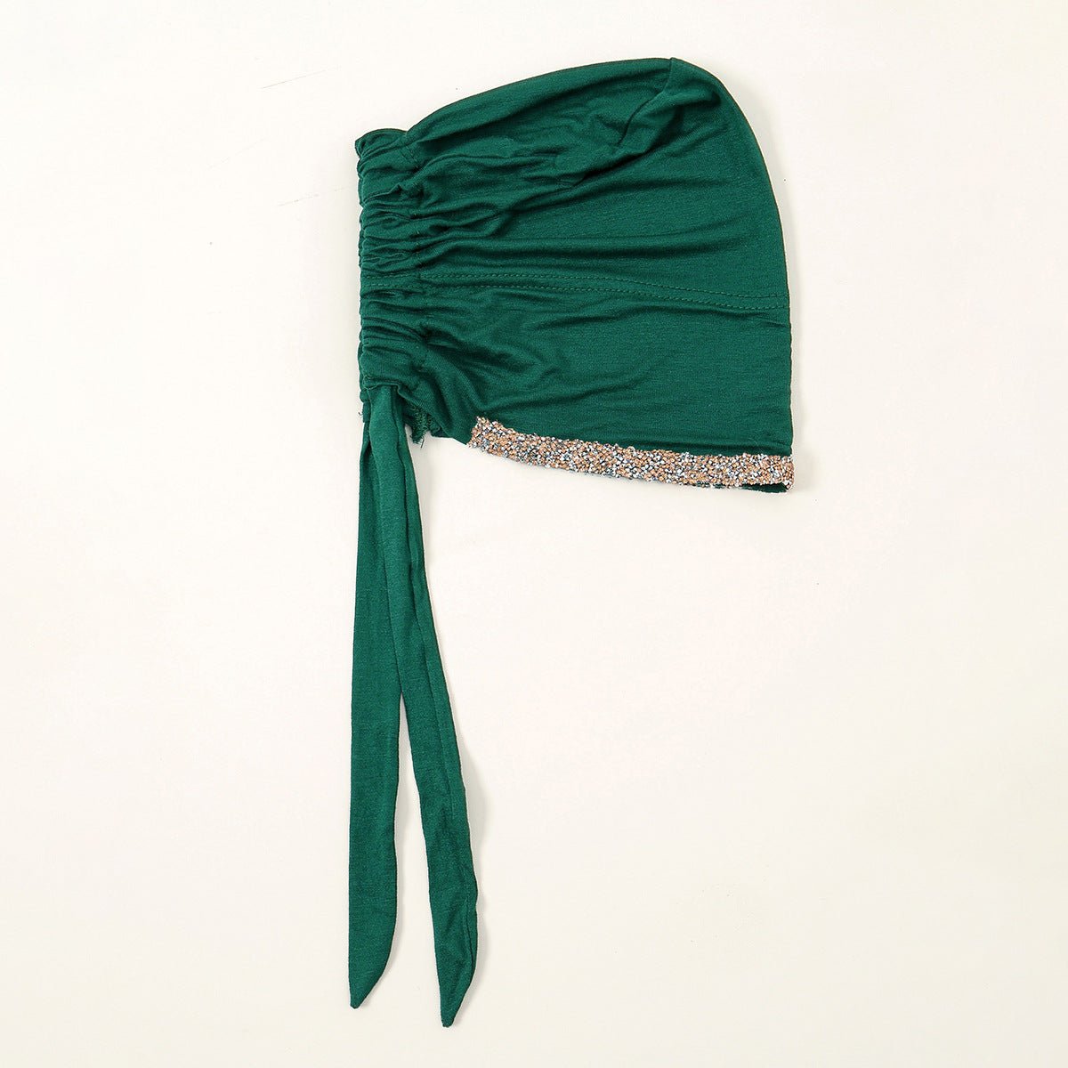 Luxury Modal Cotton Hijab Cap Crystal - Embellished Elastic Lace - Up Undercap with Breathable Design. (MH115) - Mariam's Collection