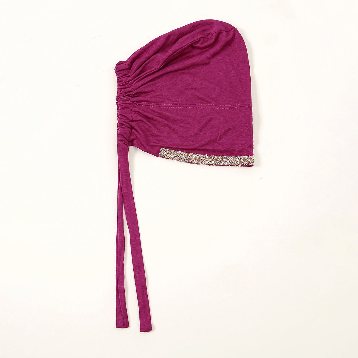 Luxury Modal Cotton Hijab Cap Crystal - Embellished Elastic Lace - Up Undercap with Breathable Design. (MH115) - Mariam's Collection