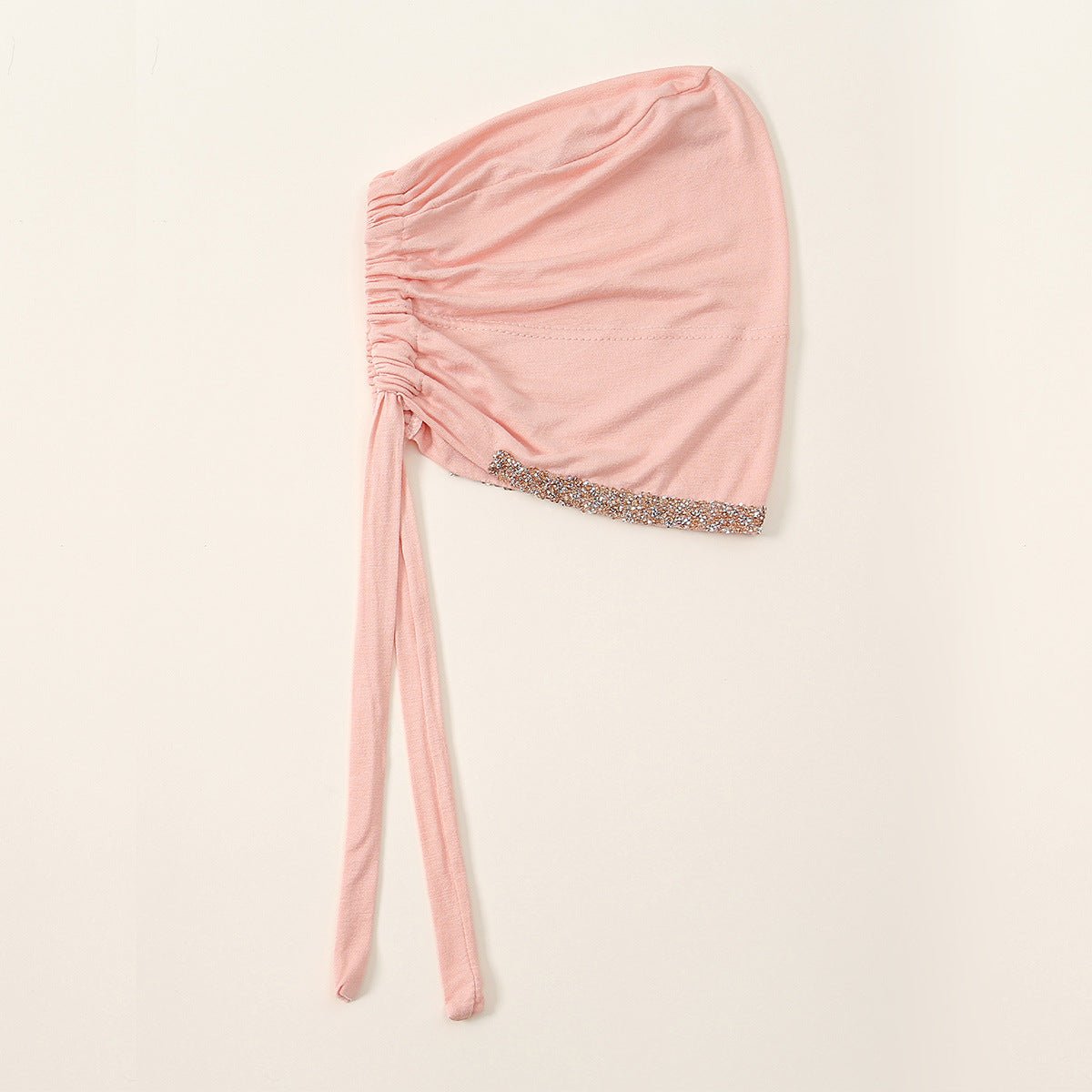 Luxury Modal Cotton Hijab Cap Crystal - Embellished Elastic Lace - Up Undercap with Breathable Design. (MH115) - Mariam's Collection