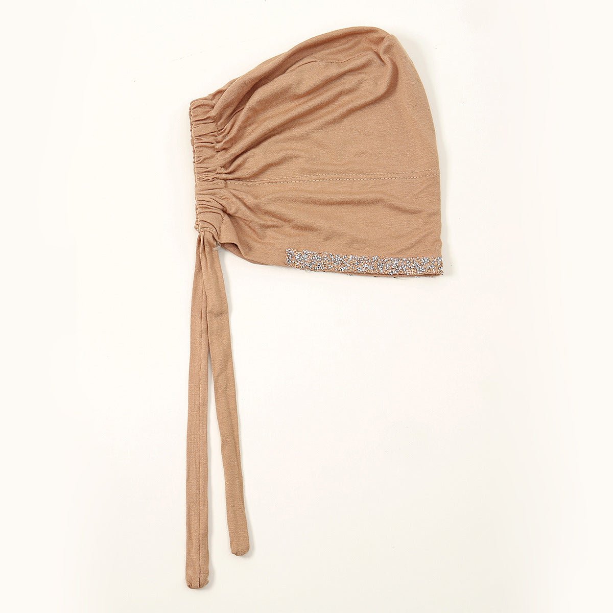 Luxury Modal Cotton Hijab Cap Crystal - Embellished Elastic Lace - Up Undercap with Breathable Design. (MH115) - Mariam's Collection