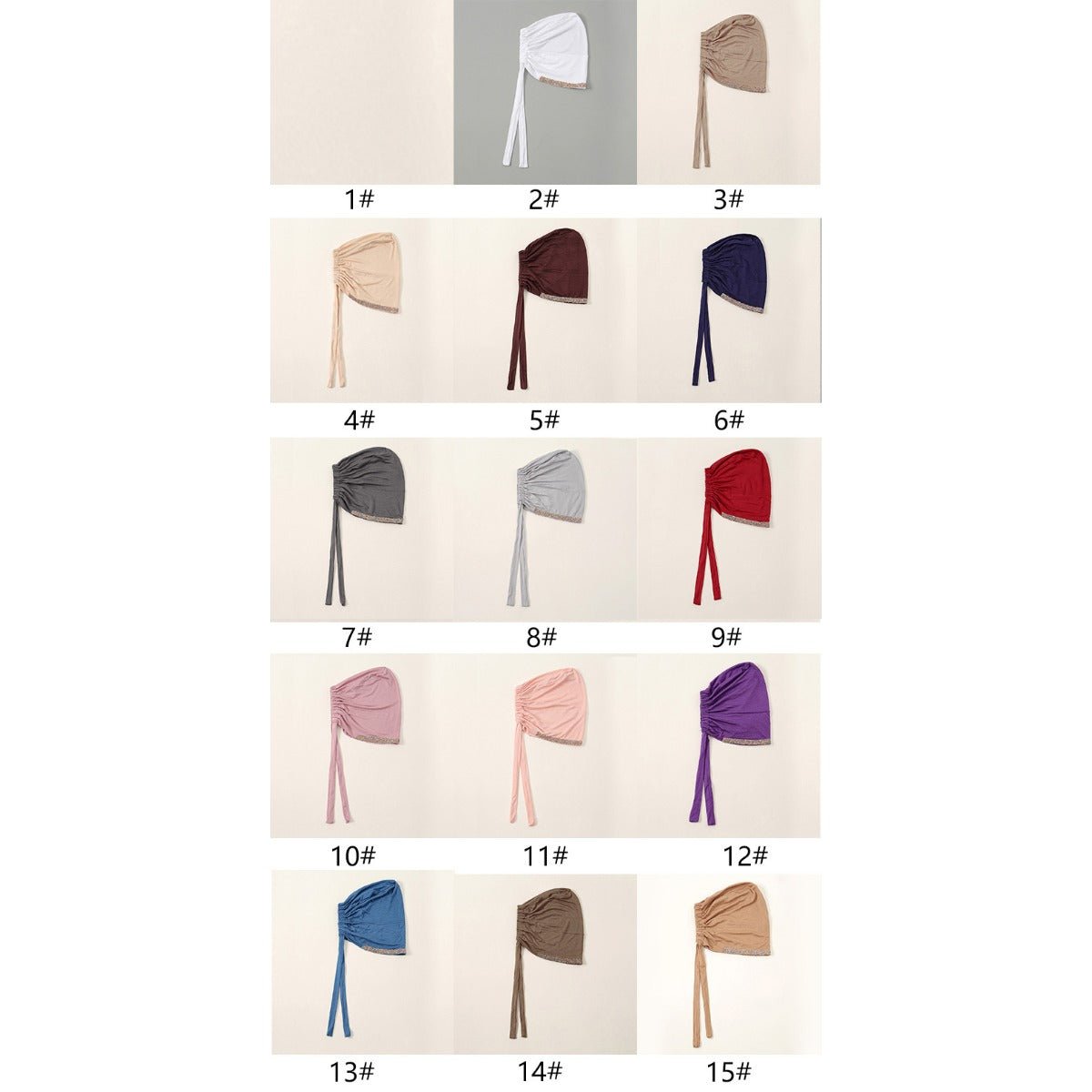 Luxury Modal Cotton Hijab Cap Crystal - Embellished Elastic Lace - Up Undercap with Breathable Design. (MH115) - Mariam's Collection