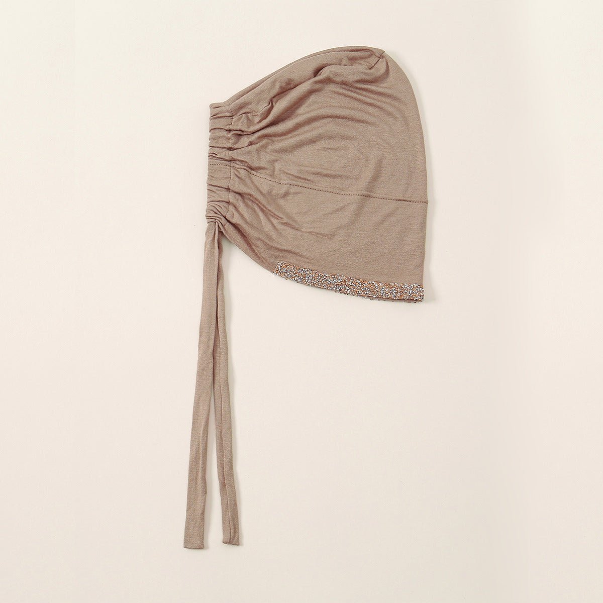 Luxury Modal Cotton Hijab Cap Crystal - Embellished Elastic Lace - Up Undercap with Breathable Design. (MH115) - Mariam's Collection