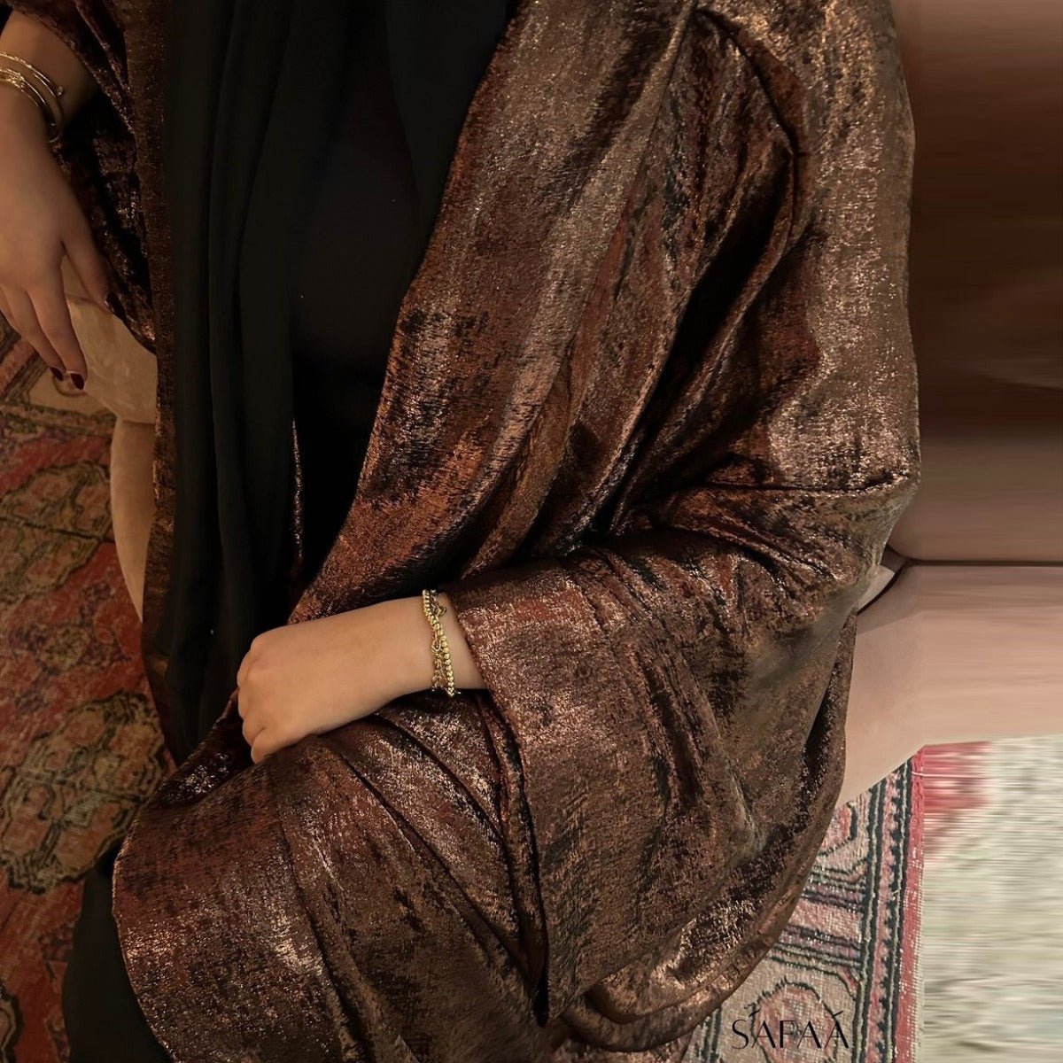 Luxury Modest Elegant Gown - Style Cardigan Abayas. (MOA164) - Mariam's Collection