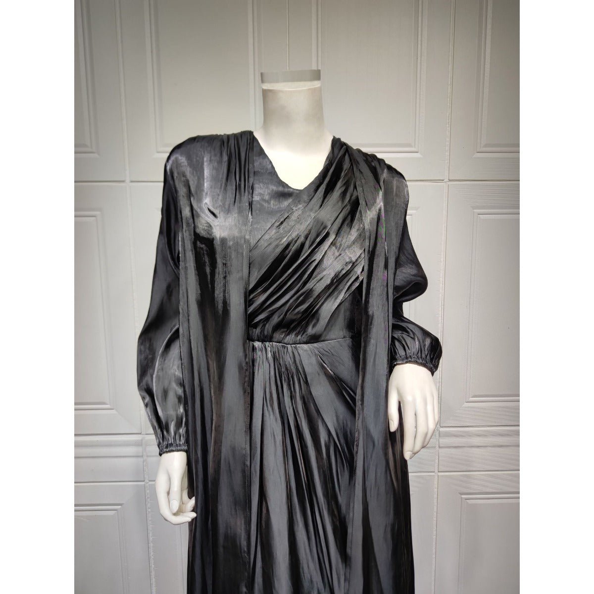 Luxury Modest Fashion Celestial Silk Abaya Set(MOA203) - Mariam's Collection