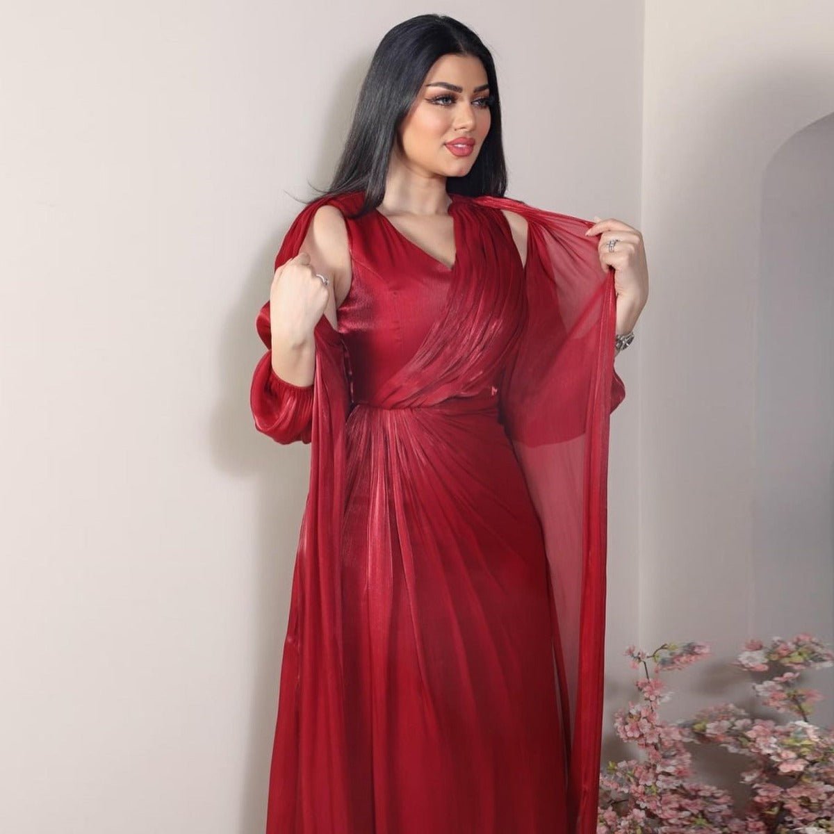 Luxury Modest Fashion Celestial Silk Abaya Set(MOA203) - Mariam's Collection