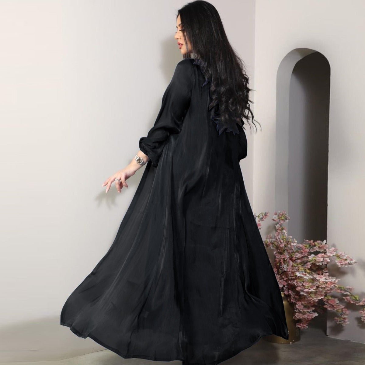 Luxury Modest Fashion Celestial Silk Abaya Set(MOA203) - Mariam's Collection