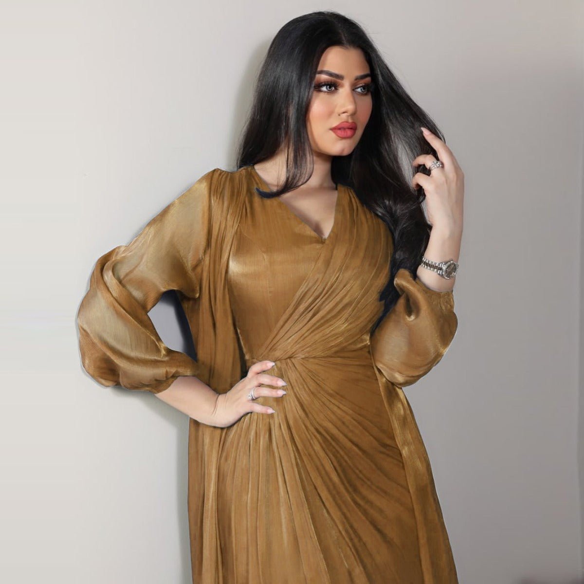 Luxury Modest Fashion Celestial Silk Abaya Set(MOA203) - Mariam's Collection