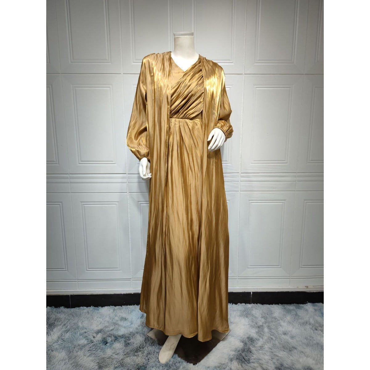 Luxury Modest Fashion Celestial Silk Abaya Set(MOA203) - Mariam's Collection