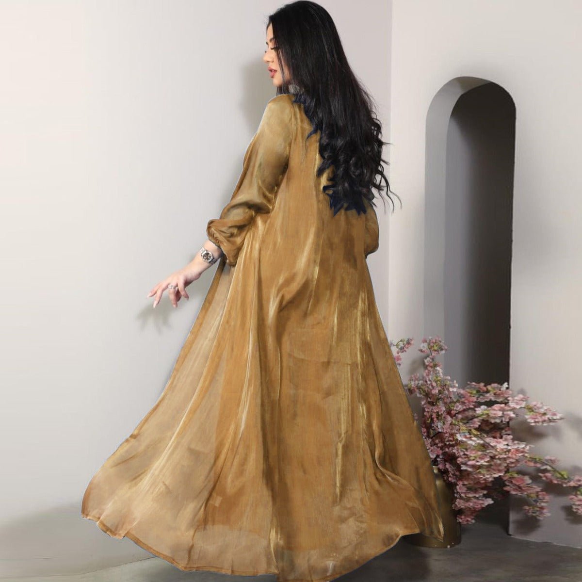 Luxury Modest Fashion Celestial Silk Abaya Set(MOA203) - Mariam's Collection