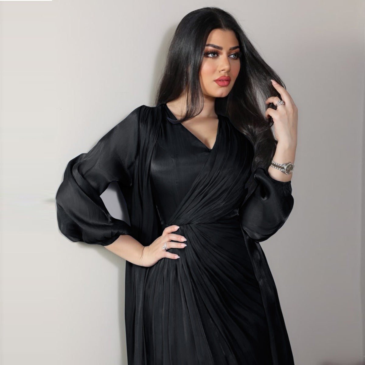 Luxury Modest Fashion Celestial Silk Abaya Set(MOA203) - Mariam's Collection