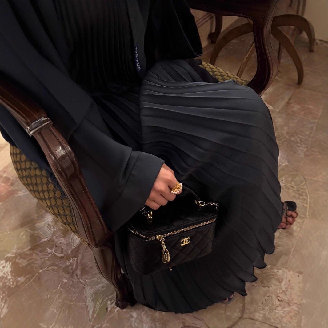 Luxury Pleated Open Abaya Collection (MOA199) - Mariam's Collection