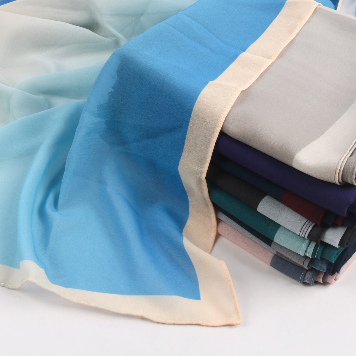 Luxury Premium Pearl Chiffon Gradient Hijab(MH148) - Mariam's Collection