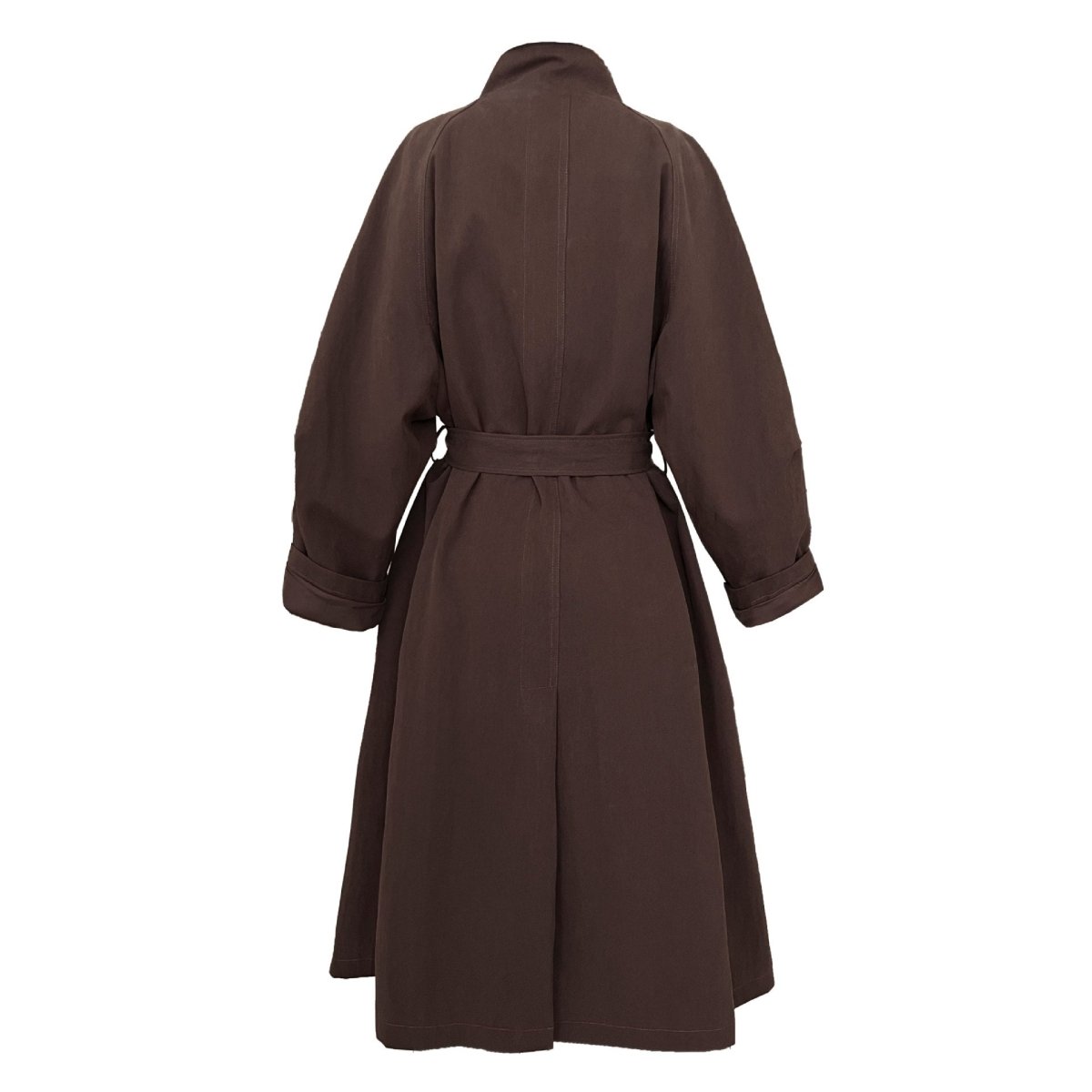 Luxury Stand Collar Coat | Single Button Mid - Length Trench(MS148) - Mariam's Collection