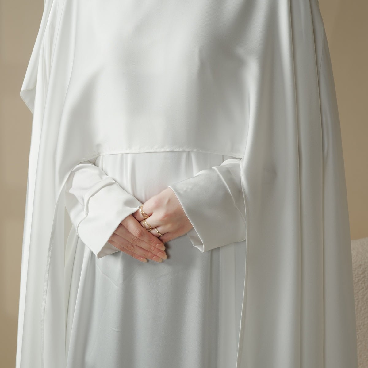 Luxury Wedding Abaya 3 - Piece Bridal Abaya Set (MOA044) - Mariam's Collection