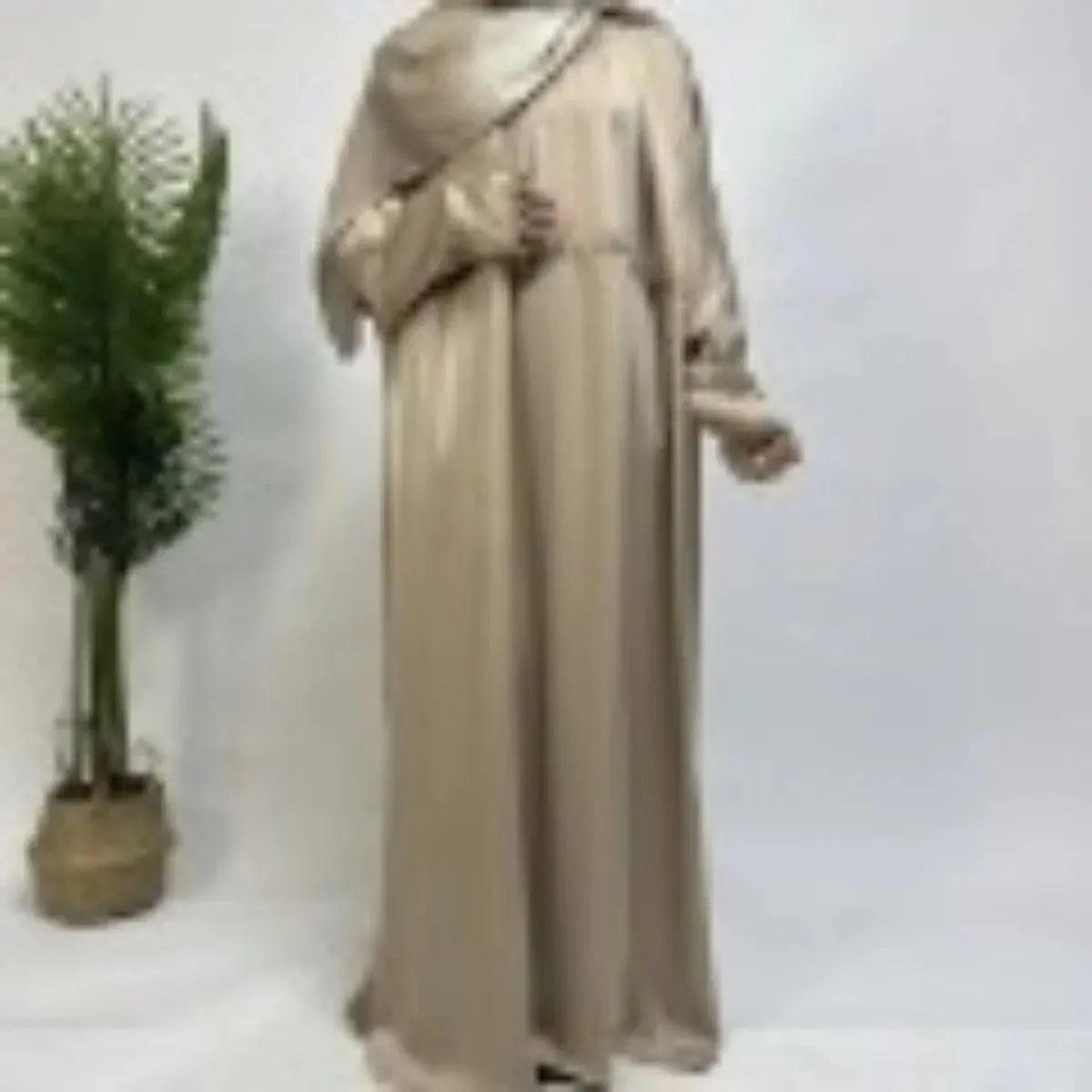 MA039 Armani Satin Drawstring Abaya Dress - Mariam's Collection