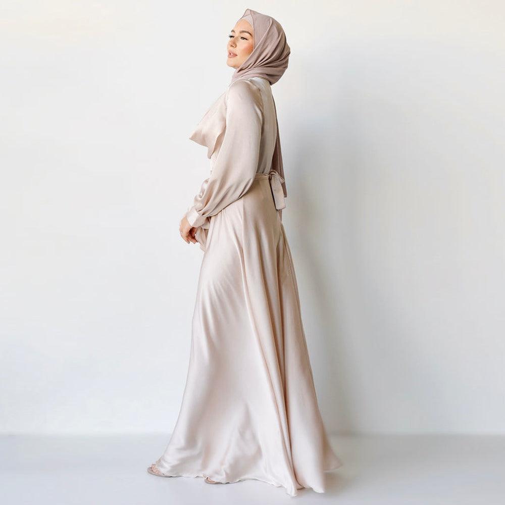 MA053 Layered Neckline and Butterfly Tie Sleeve Abaya - Mariam's Collection