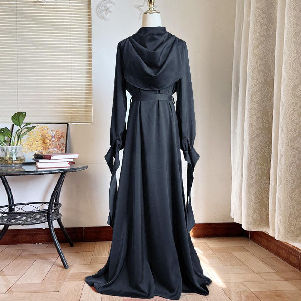 MA053 Layered Neckline and Butterfly Tie Sleeve Abaya - Mariam's Collection