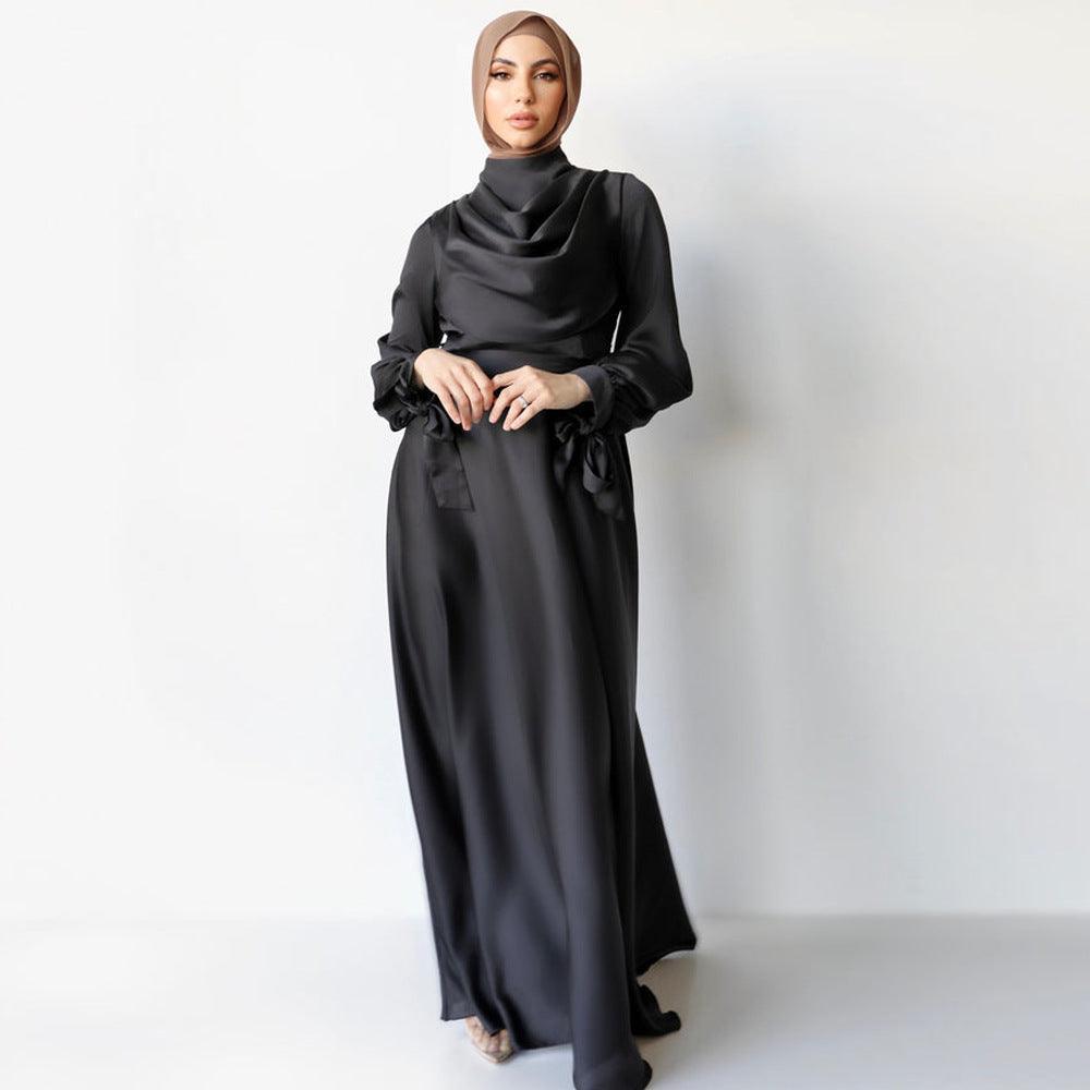 MA053 Layered Neckline and Butterfly Tie Sleeve Abaya - Mariam's Collection