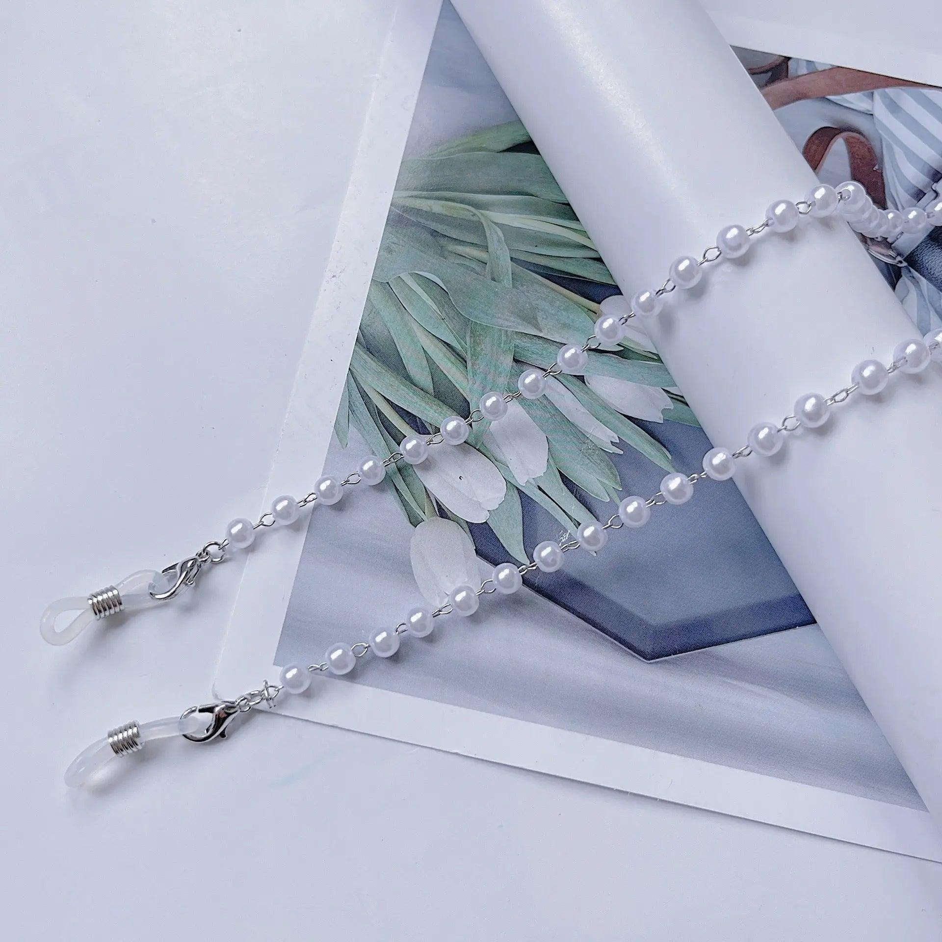 MAC006 Muslim hijab Mask Chain,Fashion Glasses Chain, pearl mask chain - Mariam's Collection