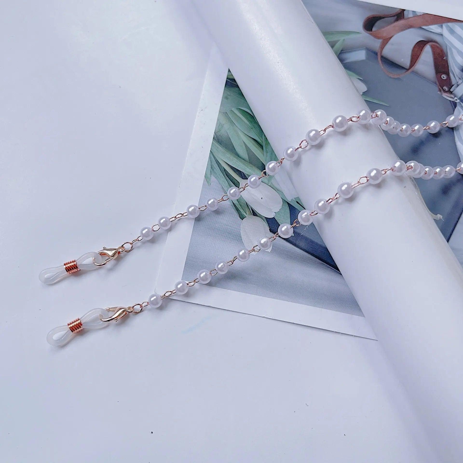 MAC006 Muslim hijab Mask Chain,Fashion Glasses Chain, pearl mask chain - Mariam's Collection