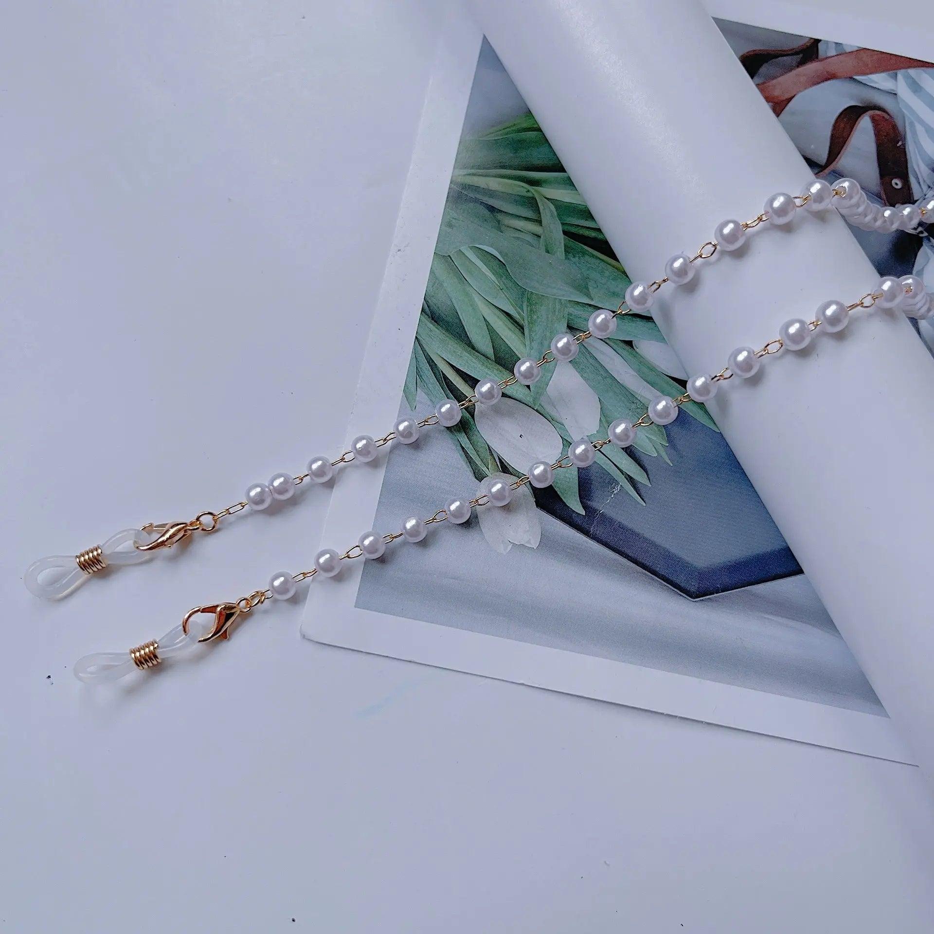 MAC006 Muslim hijab Mask Chain,Fashion Glasses Chain, pearl mask chain - Mariam's Collection