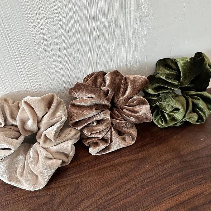 MAC009 hijab scrunchies, velvet flower hair accessories - Mariam's Collection