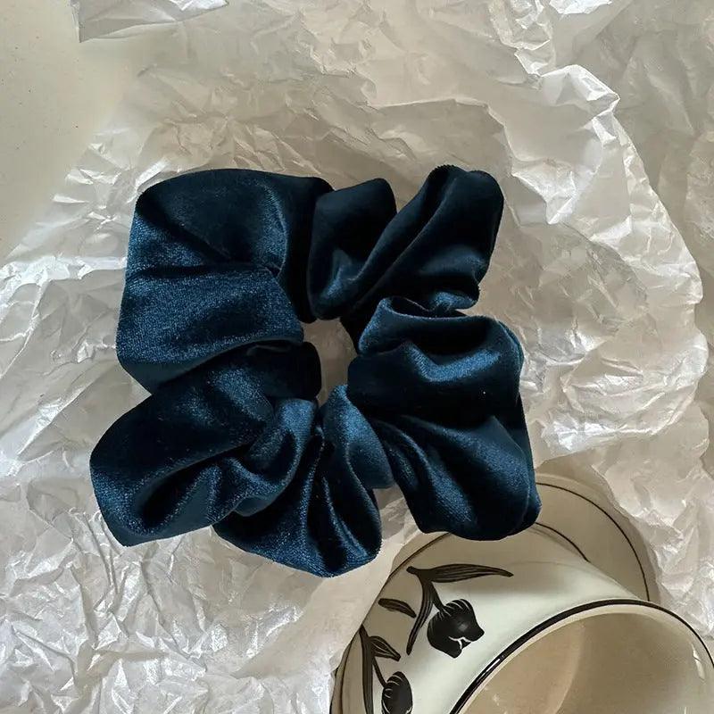 MAC009 hijab scrunchies, velvet flower hair accessories - Mariam's Collection