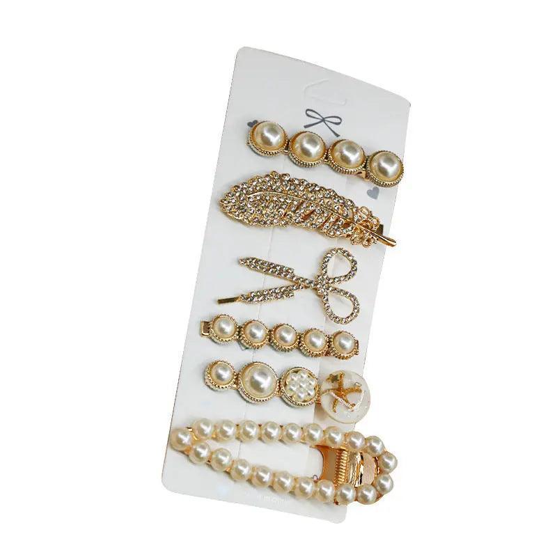 MAC015 Hijab Accessories, 6 Pcs Pearl Hairpin Set - Mariam's Collection