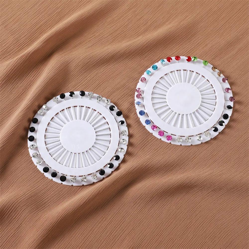 MAC020 Hijab Pin, 30pcs Colorful Crystal Hijab Pins - Mariam's Collection