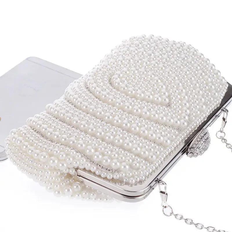 MAC023 Pearl beaded clutch bag - Mariam's Collection