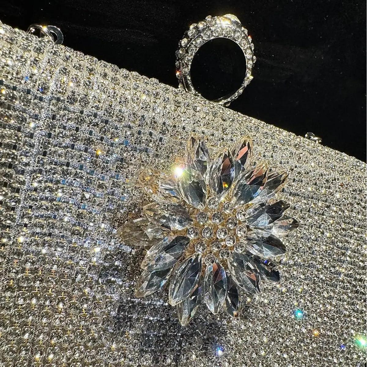 MAC056 Tassel Evening Clutch Bag Luxury Rhinestones Party Prom Purse Handbag With Detachable Chain - Mariam's Collection