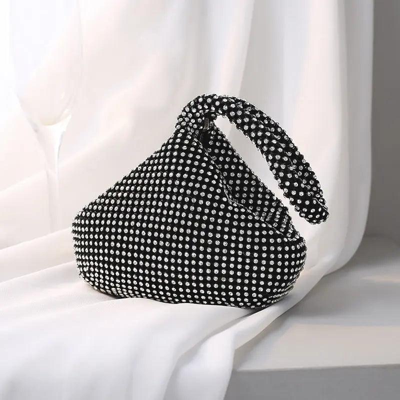 MAC057 Handbag Rhinestones Heart Shape Shiny Handmade Small Evening Bag - Mariam's Collection