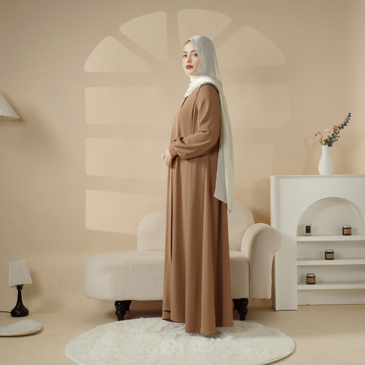 Macaron Color Shoulder Button Pullover Abaya (MA083) - Mariam's Collection