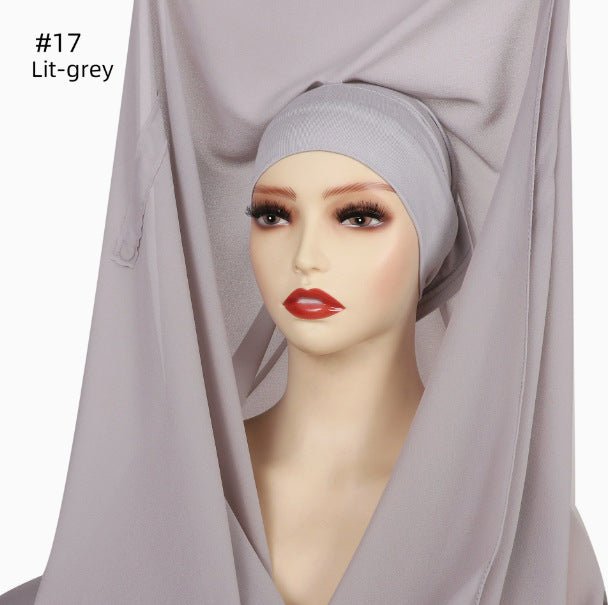 Magnetic Chiffon Instant Hijab | Easy - Wear Square Scarf with Anti - Slip Magnetic Closure(MH152) - Mariam's Collection