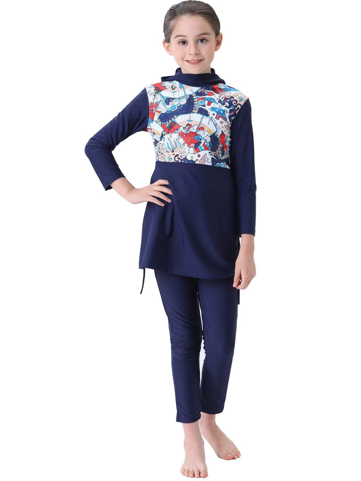 MB011 Children's Beach Conservative Swimsuit - Mariam's Collection