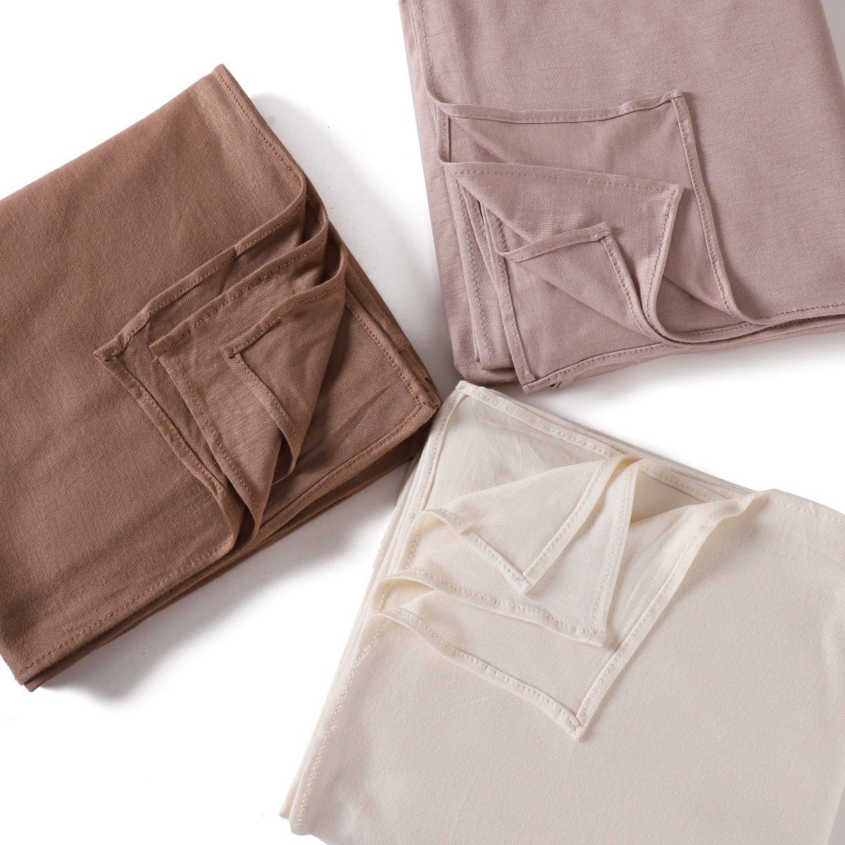 Mercerized Cotton Hijab Scarf - Breathable & Soft Modal Edge Wrap (MH121) - Mariam's Collection