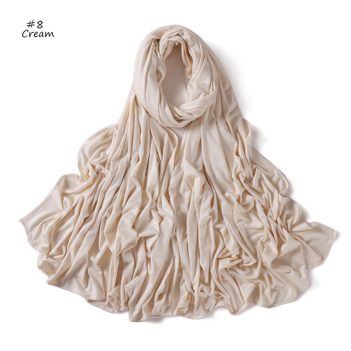 Mercerized Cotton Hijab Scarf - Breathable & Soft Modal Edge Wrap (MH121) - Mariam's Collection