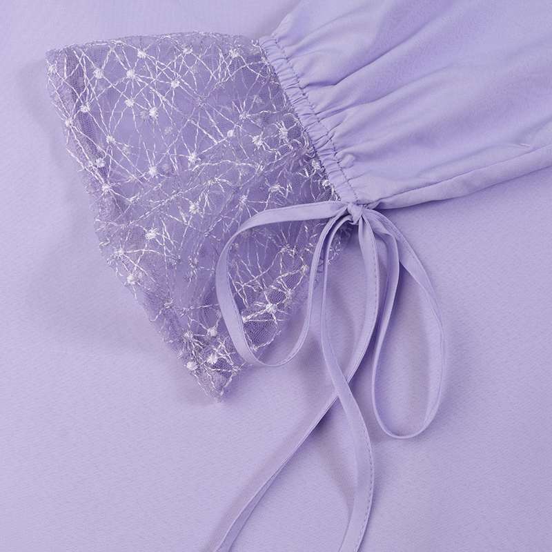 Mesh Panel Stretch Abaya with Belt(MA365) - Mariam's Collection