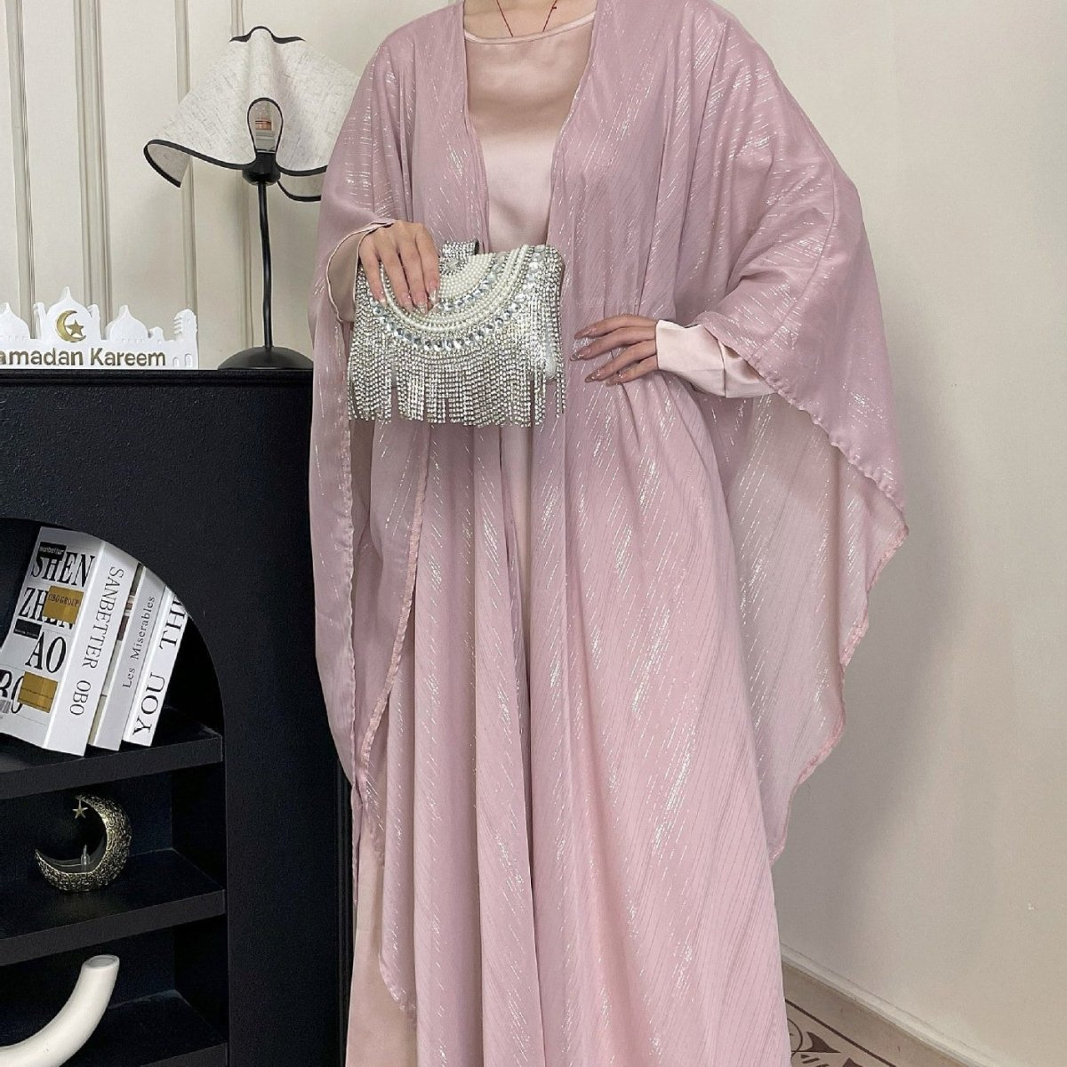 Metallic Thread Abaya Set(MOA260) - Mariam's Collection