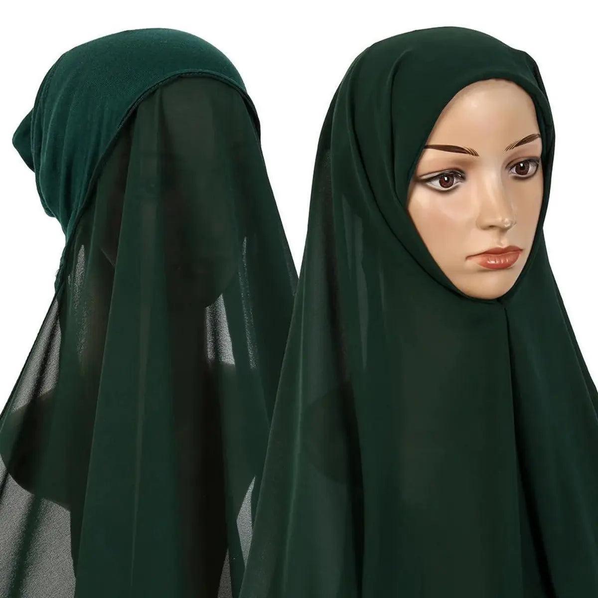 MH004 Chiffon Instant Hijab with Modal Undercap - Mariam's Collection